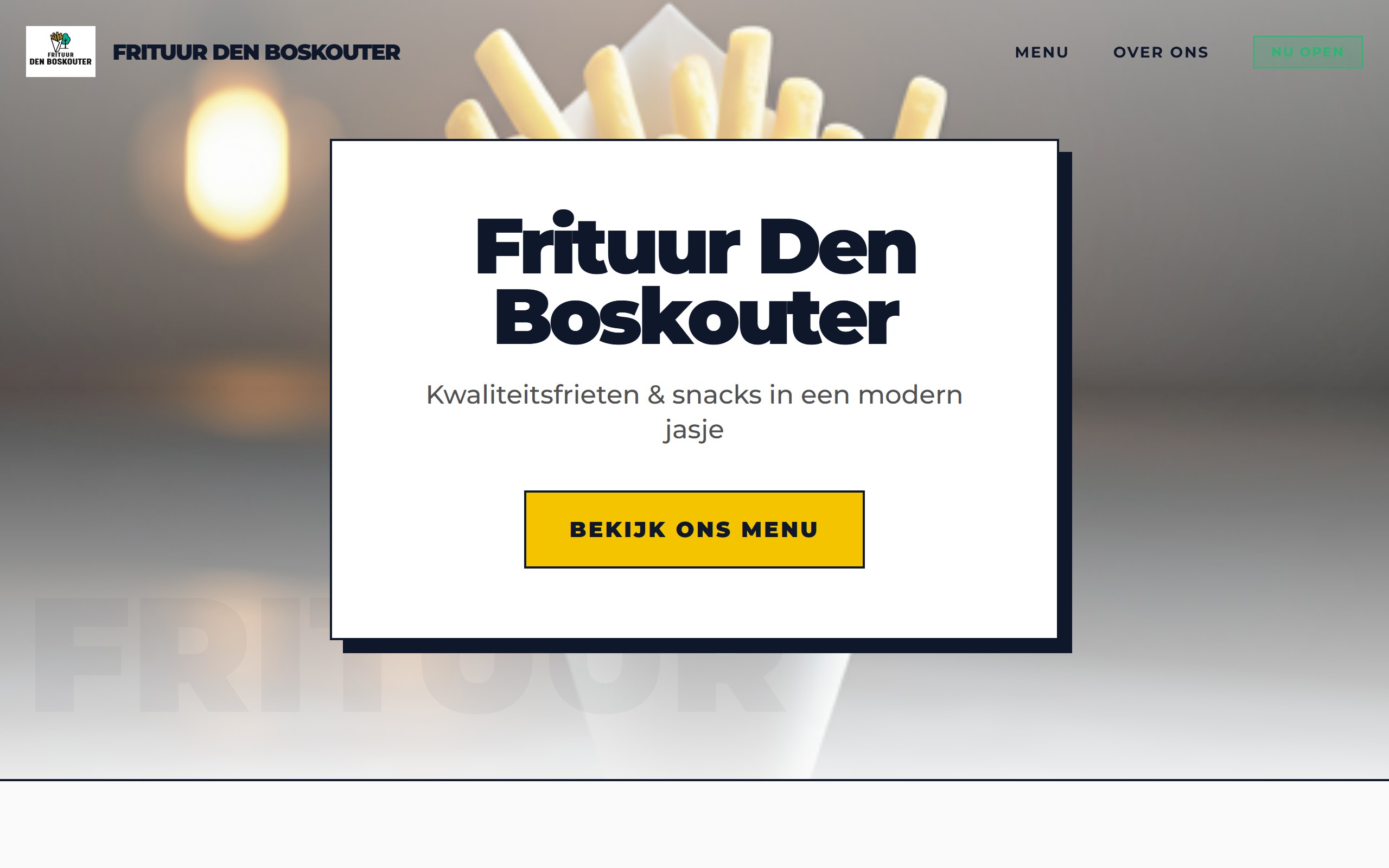 Page d’accueil du site de Frituur Den Boskouter